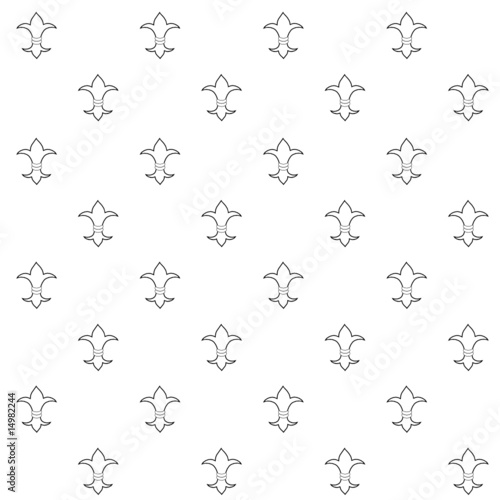 Dekoratives Lilien Ornament schwarz weiss