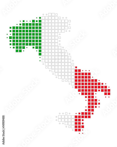 Karte und fahne von Italien