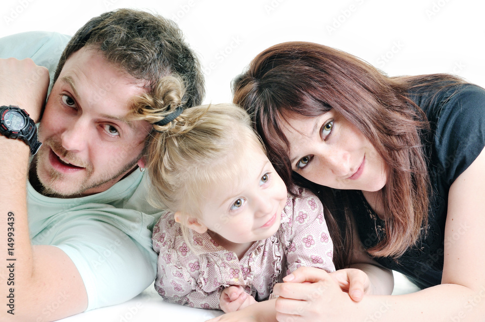 happy young family together happy young family together