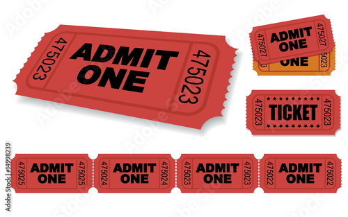 Admit One Vector Ticket Set