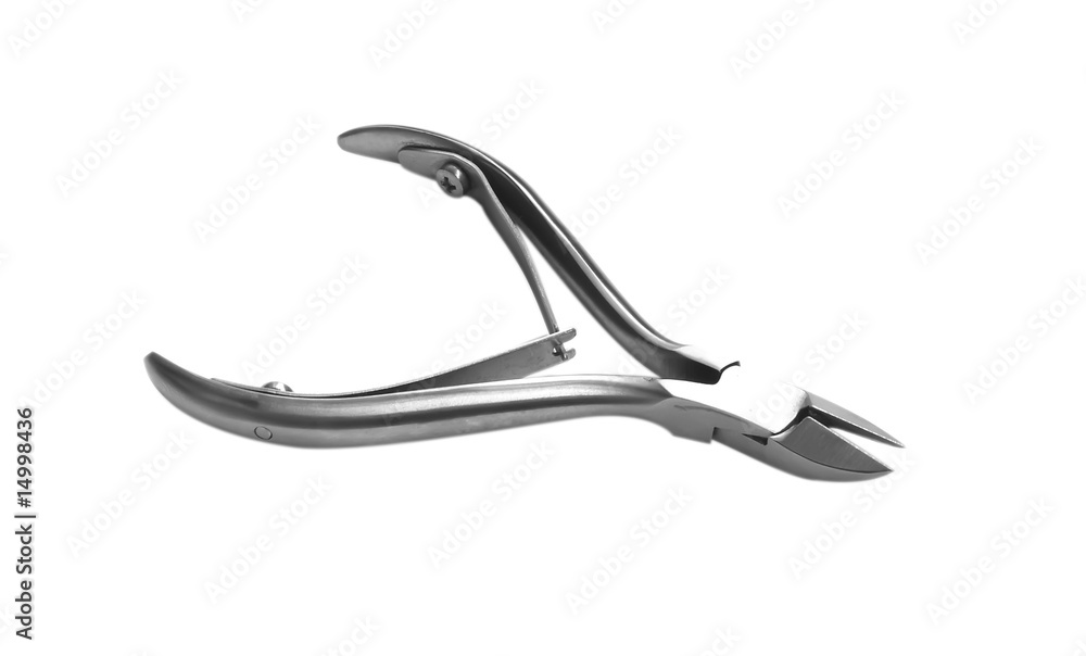 Fototapeta premium Steel nippers for manicure, isolated on white