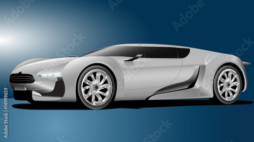 Vector illustration of white sport car