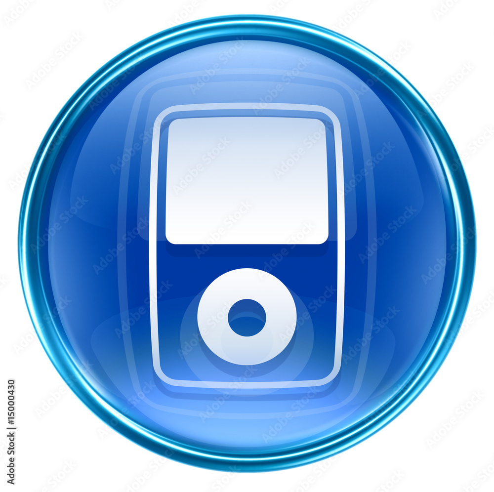 mp3 player blue, isolated on white background mp3 player blue, isolated on white background