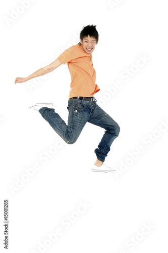 Funny young man in the air
