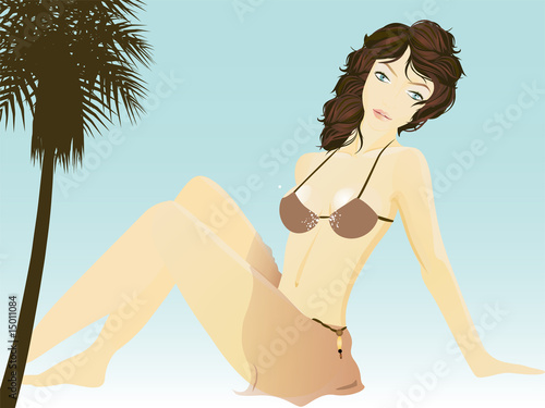 frau am strand