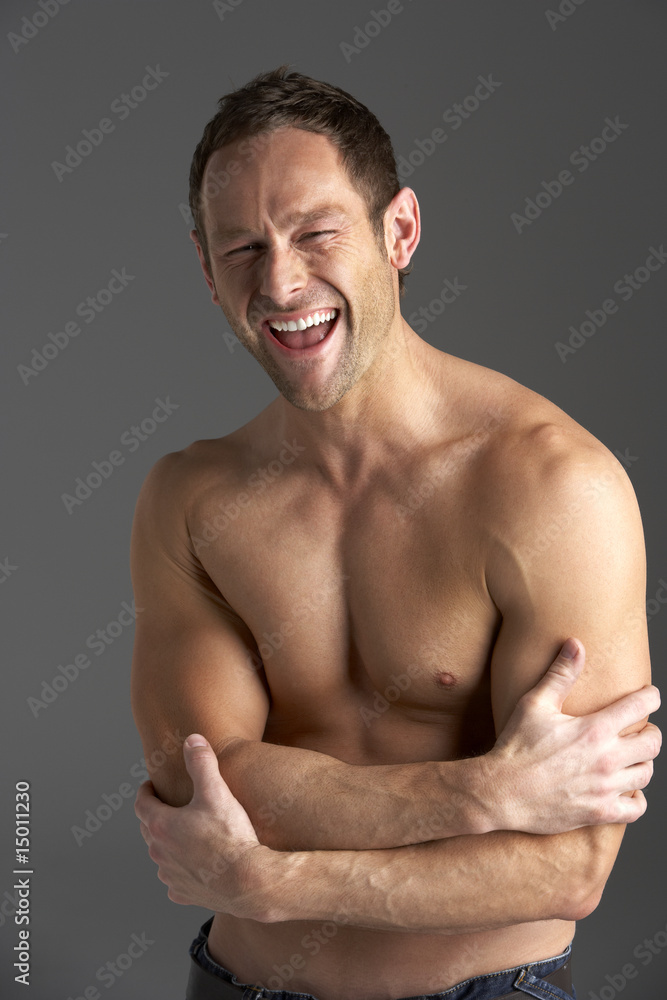 Fototapeta premium Bare Chested Young Man