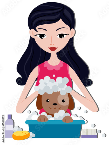 Bathing Dog