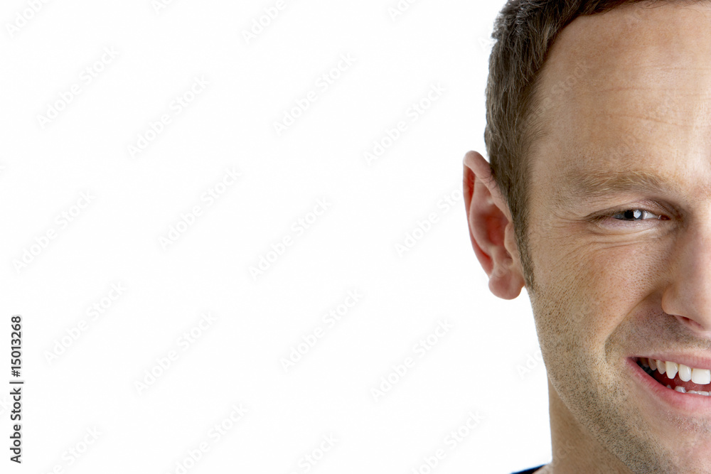 Fototapeta premium Cropped Portrait Of Smiling Man