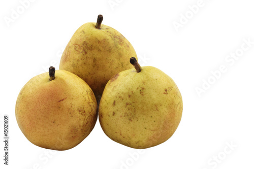 D'anjou Pears Isolated Against a White Background