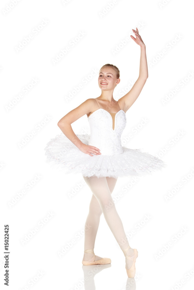Naklejka premium Young caucasian ballerina