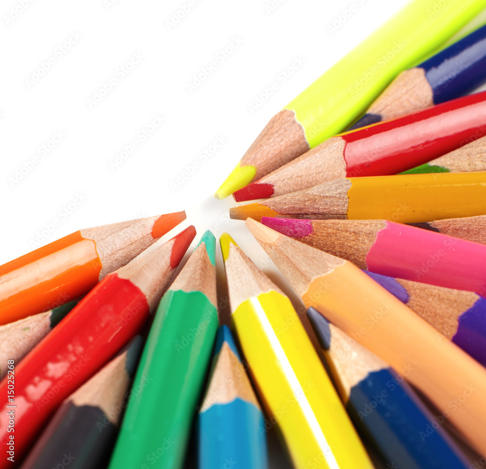 Color pencils  on white background