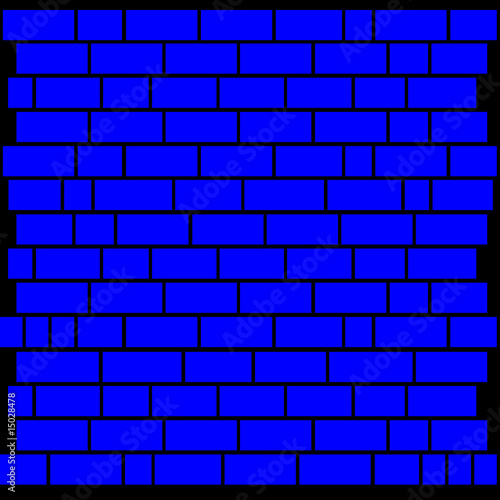 blue brick wall