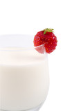 Glass with milk and strawberry i