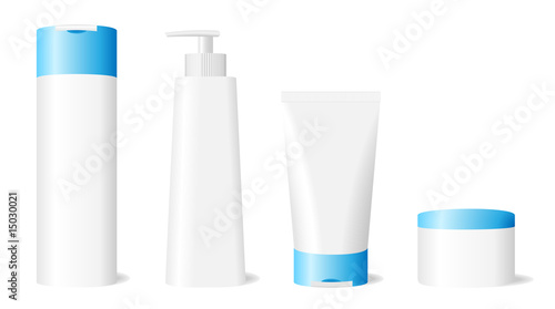 Blank skin care set isolated on white background