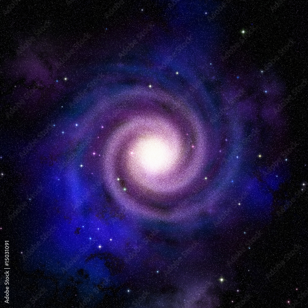 Spiral galaxy Milky Way top view