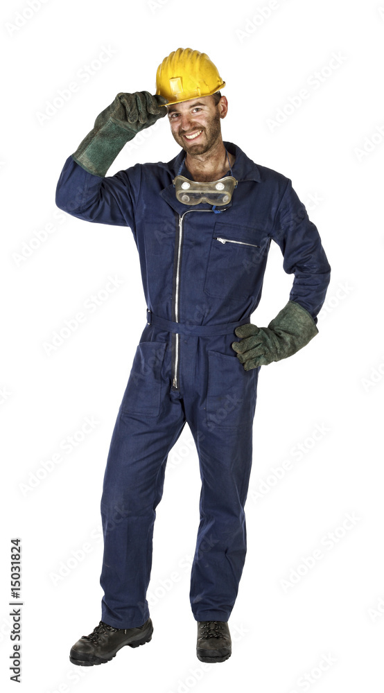 standing manual worker isolated standing manual worker isolated
