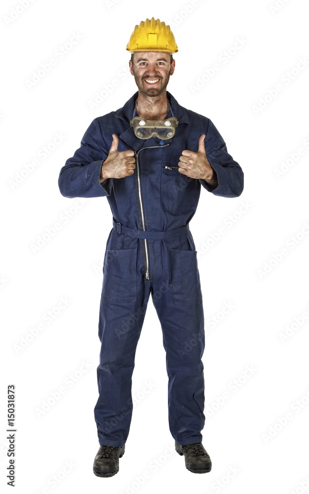 confident labourer isolated on white confident labourer isolated on white