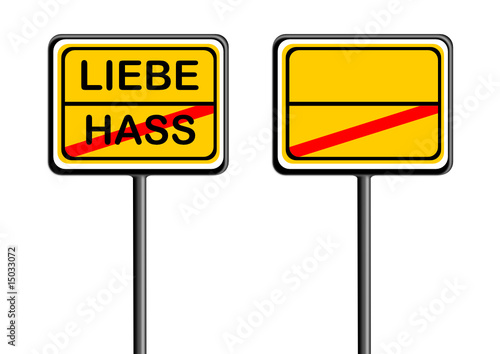 Information auf Schild
