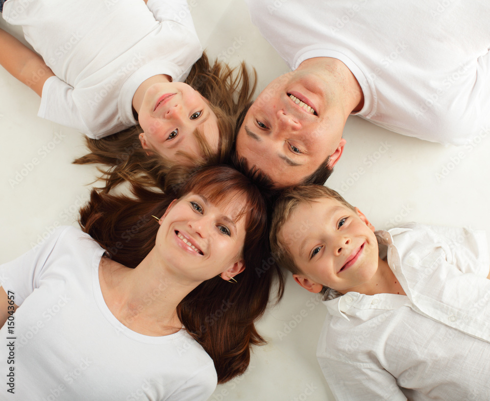 Beautiful family with two children. Series