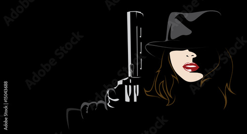 Vector. A series of images of young and beautiful girls