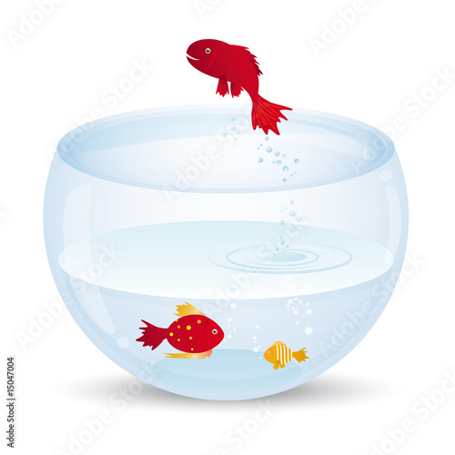 Aquarium and colorful fishes - vector file