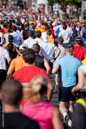 marathon participants from behind