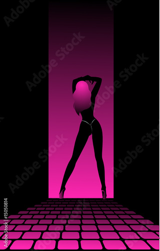 Beautiful silhouette of women dancing a striptease