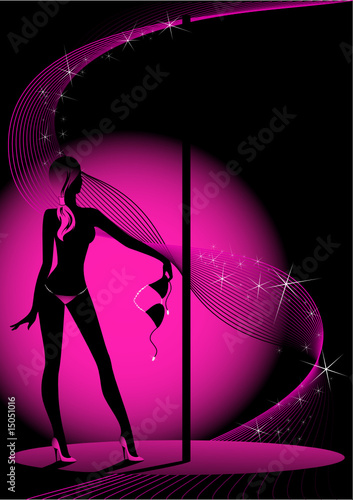 Beautiful silhouette of women dancing a striptease