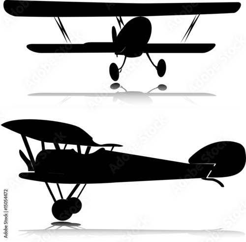 biplane vector silhouettes