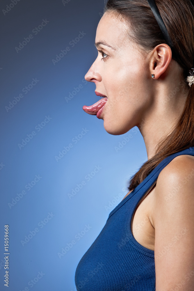Sticking out your tongue to the world Sticking out your tongue to the world
