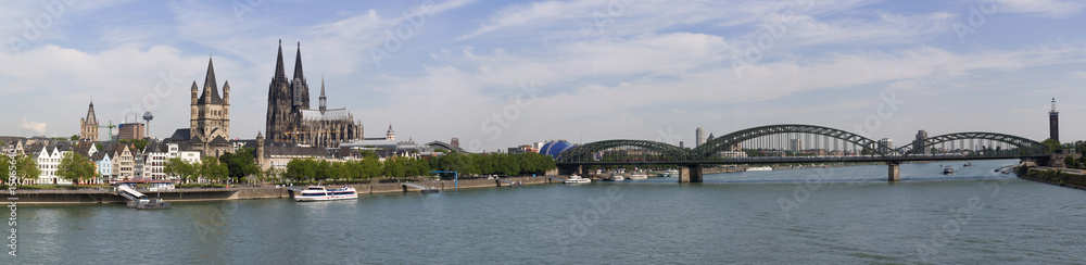 Cologne skyline with Rhine and cathedral