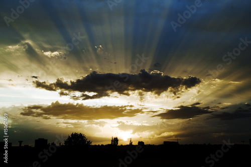 beautiful sunset in romania