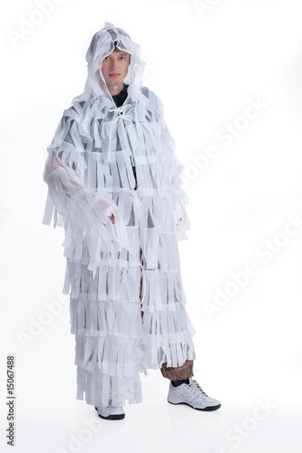 Man In Winter Disguise Suit photo