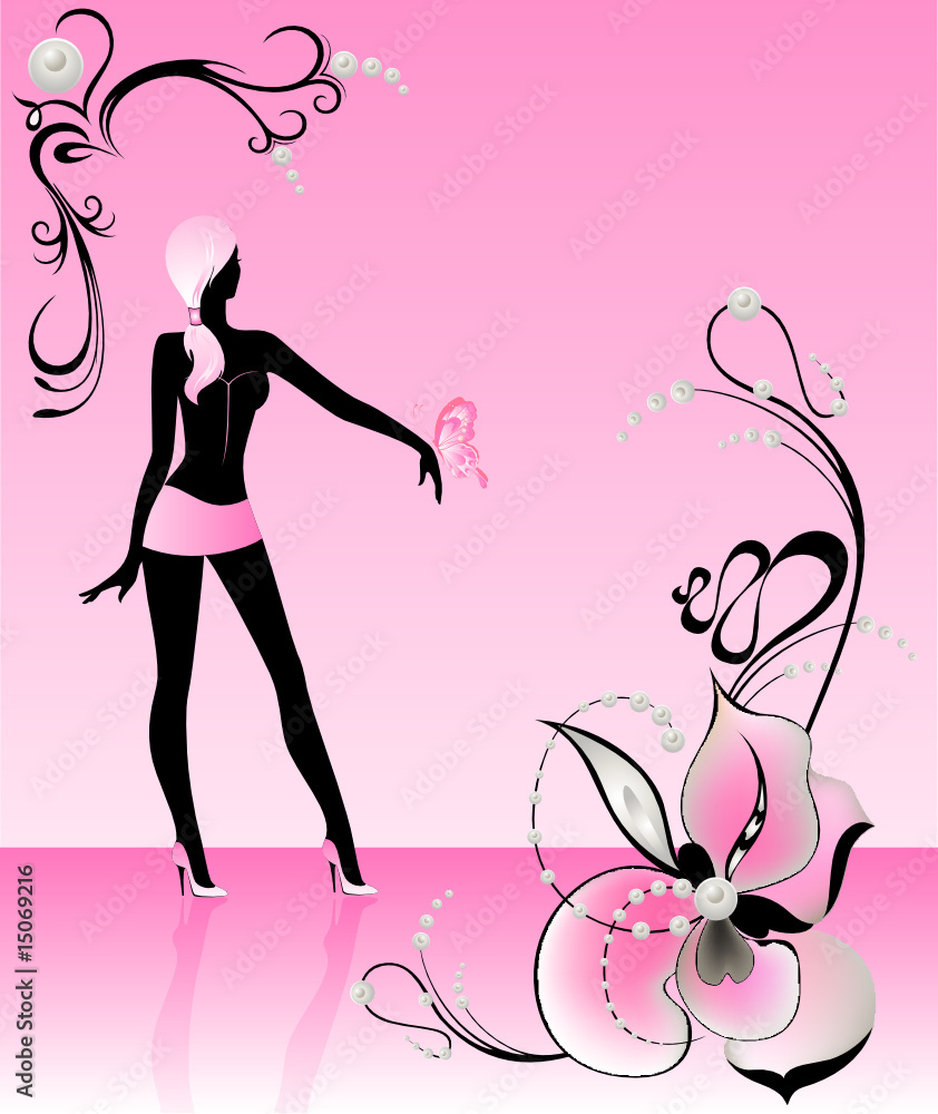 Silhouette of the beautiful harmonous girl Silhouette of the beautiful harmonous girl
