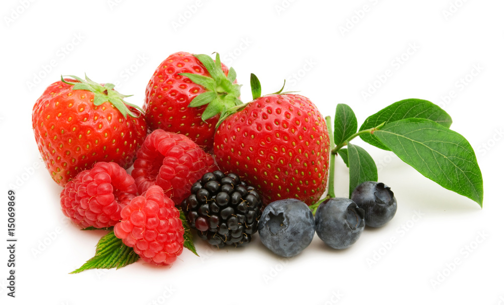 fresh berries on white background fresh berries on white background