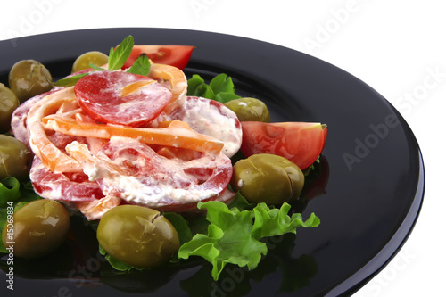 tomatoes salad and olives