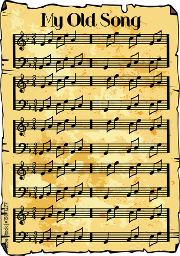 Vector aged like music sheet background