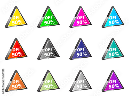 fifty percent discount triangle icon vector illustration