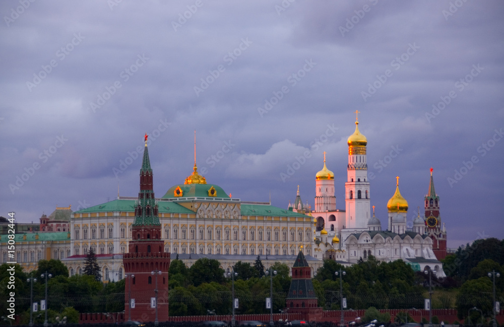 Moscow Kremlin on the sunset