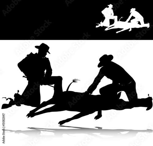 man hunting vector silhouettes