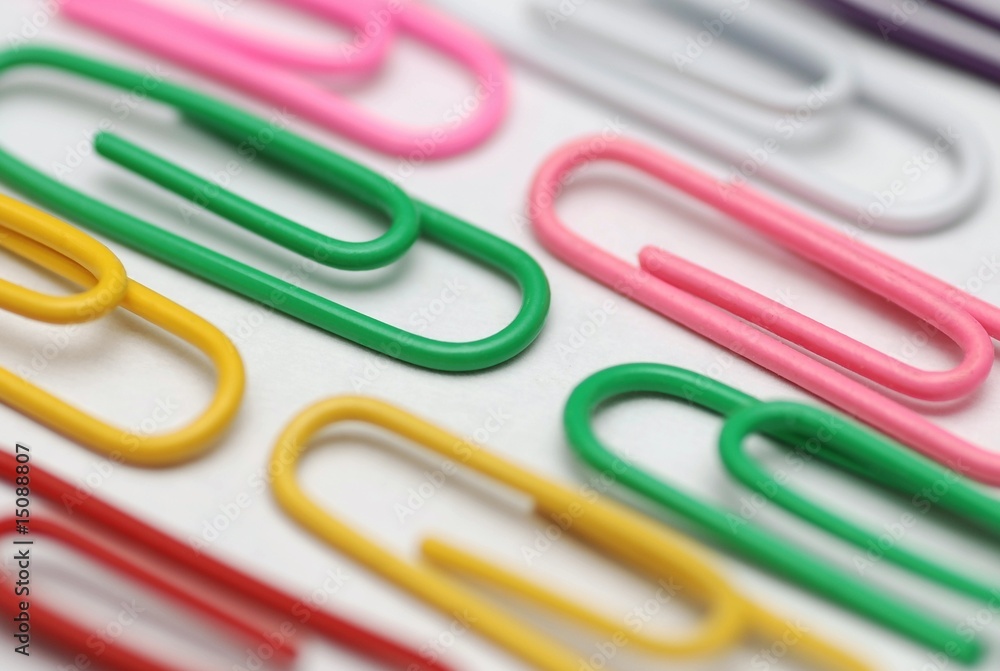 Close up paper clip with white background Close up paper clip with white background