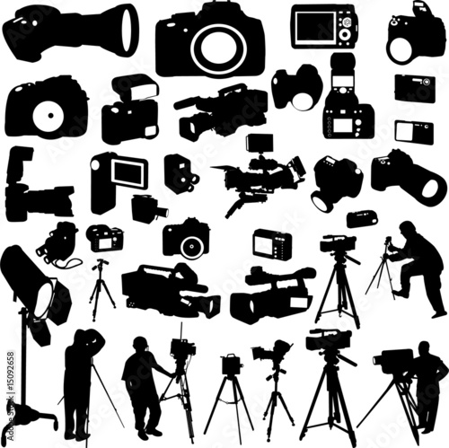 cameraman,photographers and cameras - vector