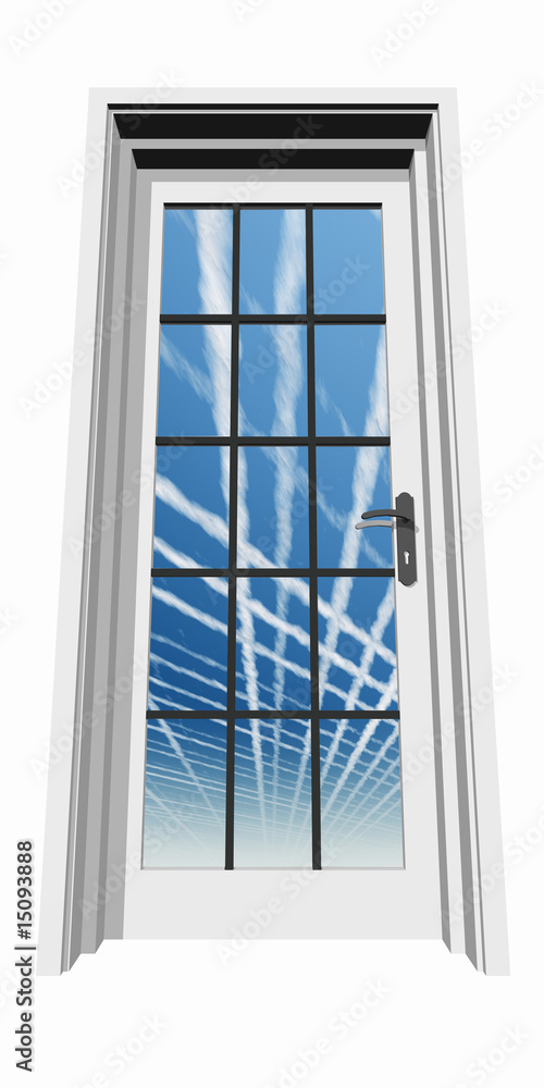 Obraz premium high resolution 3D closed door, isolated on white