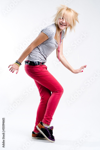 Dancing teenage girl