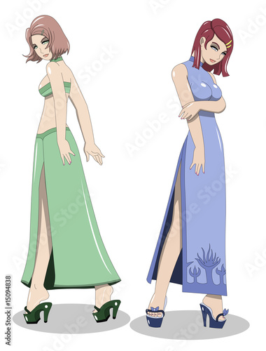 Blue And Green Female Models