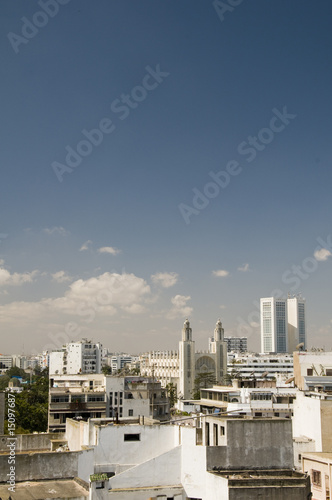 rooftop skyline view of casablanca morocco vertical