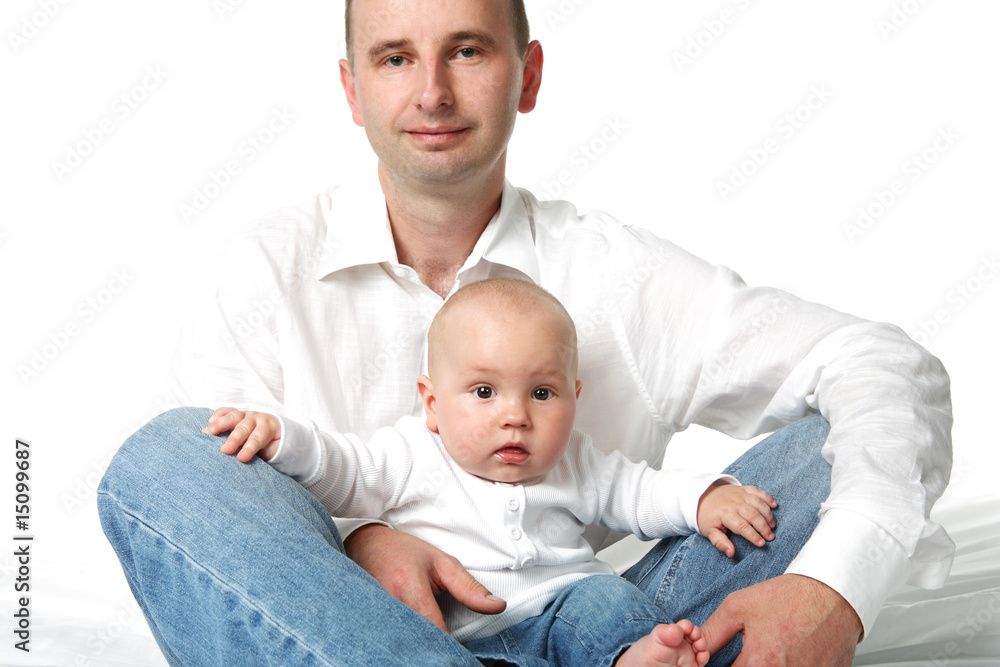 Father and little baby boy. Father and little baby boy.