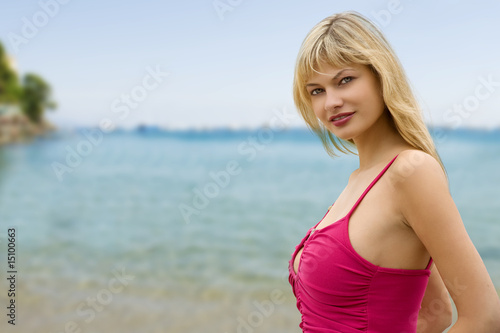 blond girl on beach © photoCD
