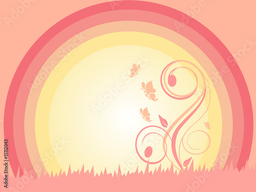 florales mit schmetterlingen