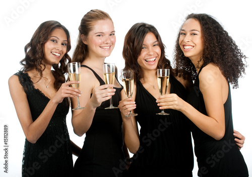 Diverse Teenagers with Wineglasses